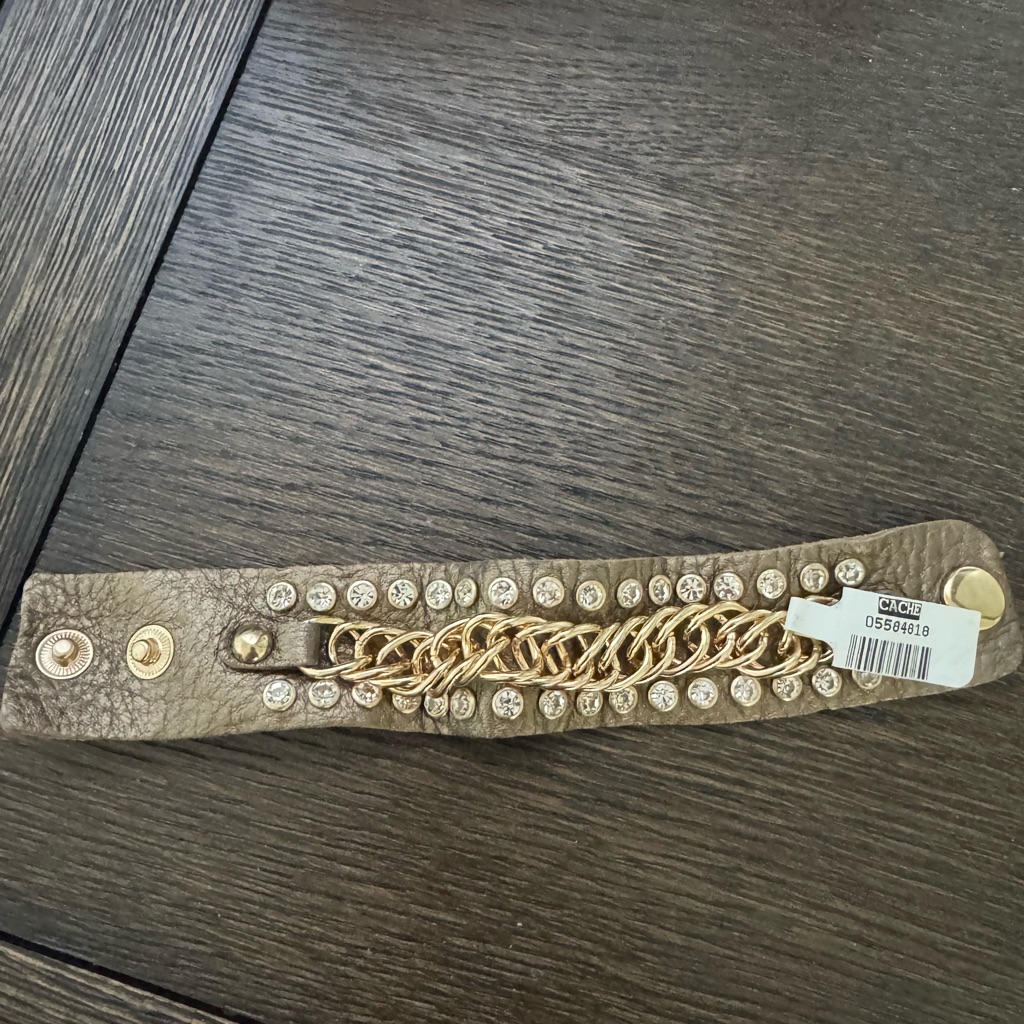 Chic Gold And Brown Leather Bracelet